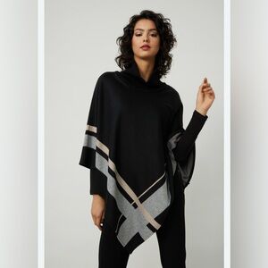 Joseph Ribkoff Knit Cowl Neck Poncho Style 214184 one size fits most